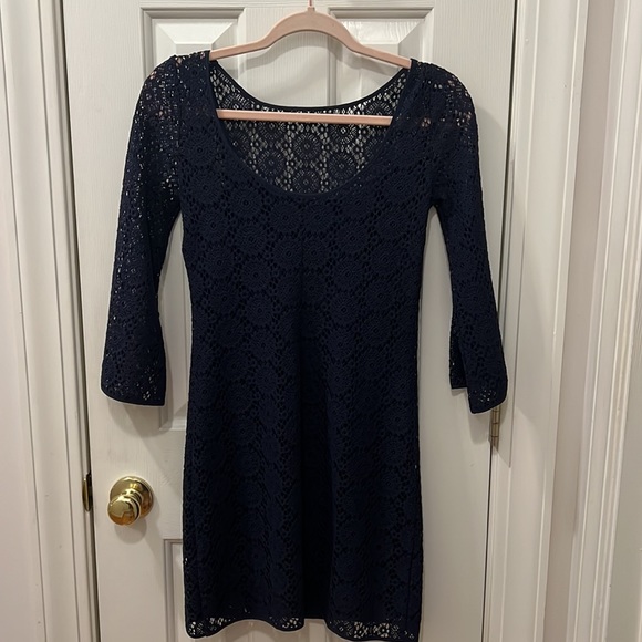 Lilly Pulitzer Navy Blue TOPANGA Lace Dress - Picture 3 of 4